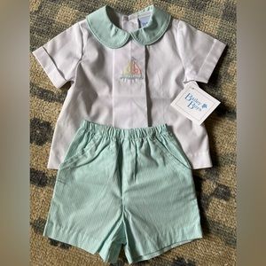 Bailey Boys sailboat shorts set